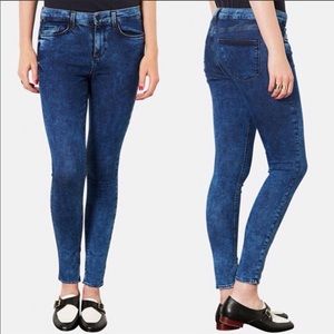 Topshop Leigh Acid Washed Skinny Jeans
